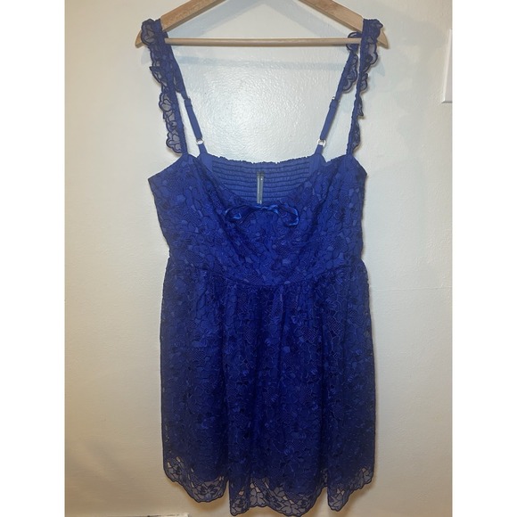 NWT Anthropologie NWT Ruffle-Strap Corset Sweetheart Lace Mini Dress Size XL - Picture 2 of 11